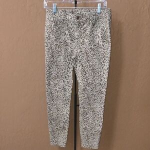 White House Black Market The Skinny Crop Animal Print Pants Size 4